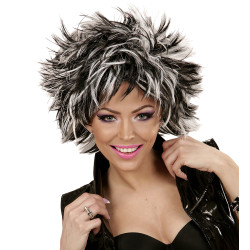 Dámska čierno-biela parochňa s melírom